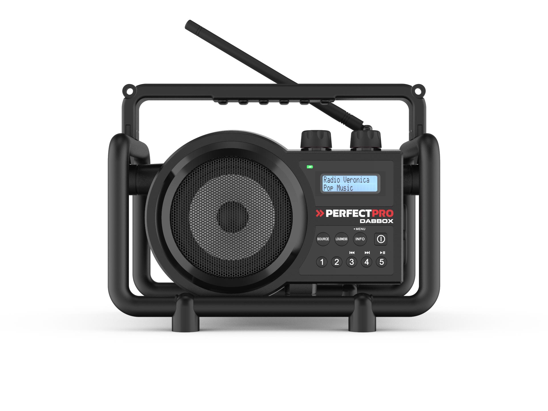 Dab PerfectPro Radio de Chantier Teambox Résistante aux Chocs Enceinte Bluetooth avec réception FM Radio Portable avec Ports AUX et USB 