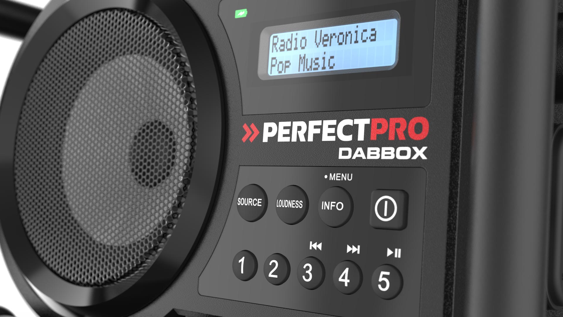 DAB Radio Perfectpro DAB+Box Radio; Baustellenradio mit Akkubetrieb