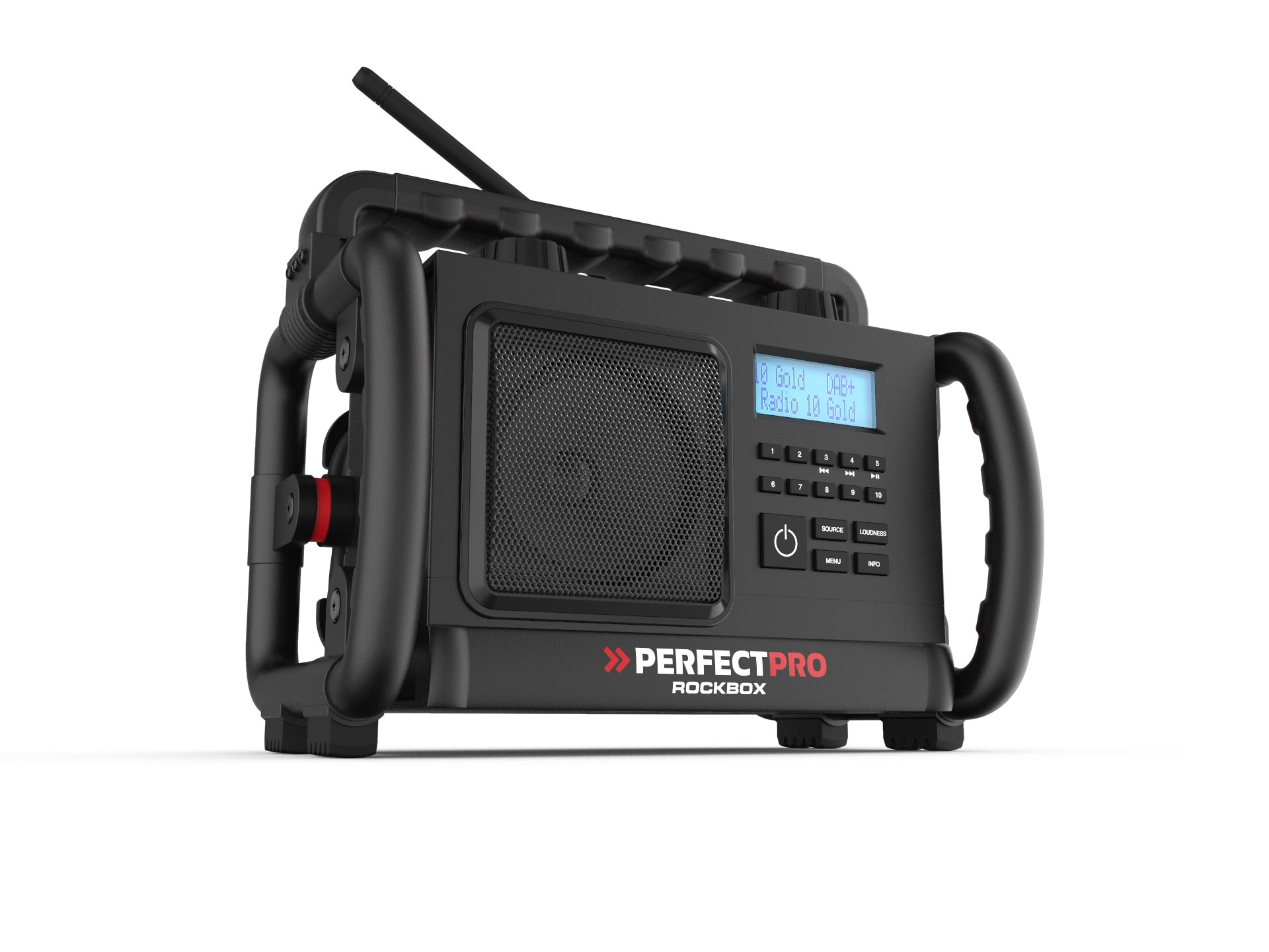 AUX PerfectPro Rockbox Baustellen-/Outdoorradio mit DAB+ BLUETOOTH UKW-RDS 